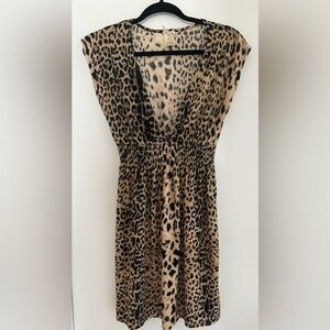 Forever 21 Animal Print V-Neck Blouse